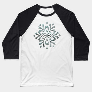 Geometric Metallic 3D Steampunk Flower Mandala Baseball T-Shirt